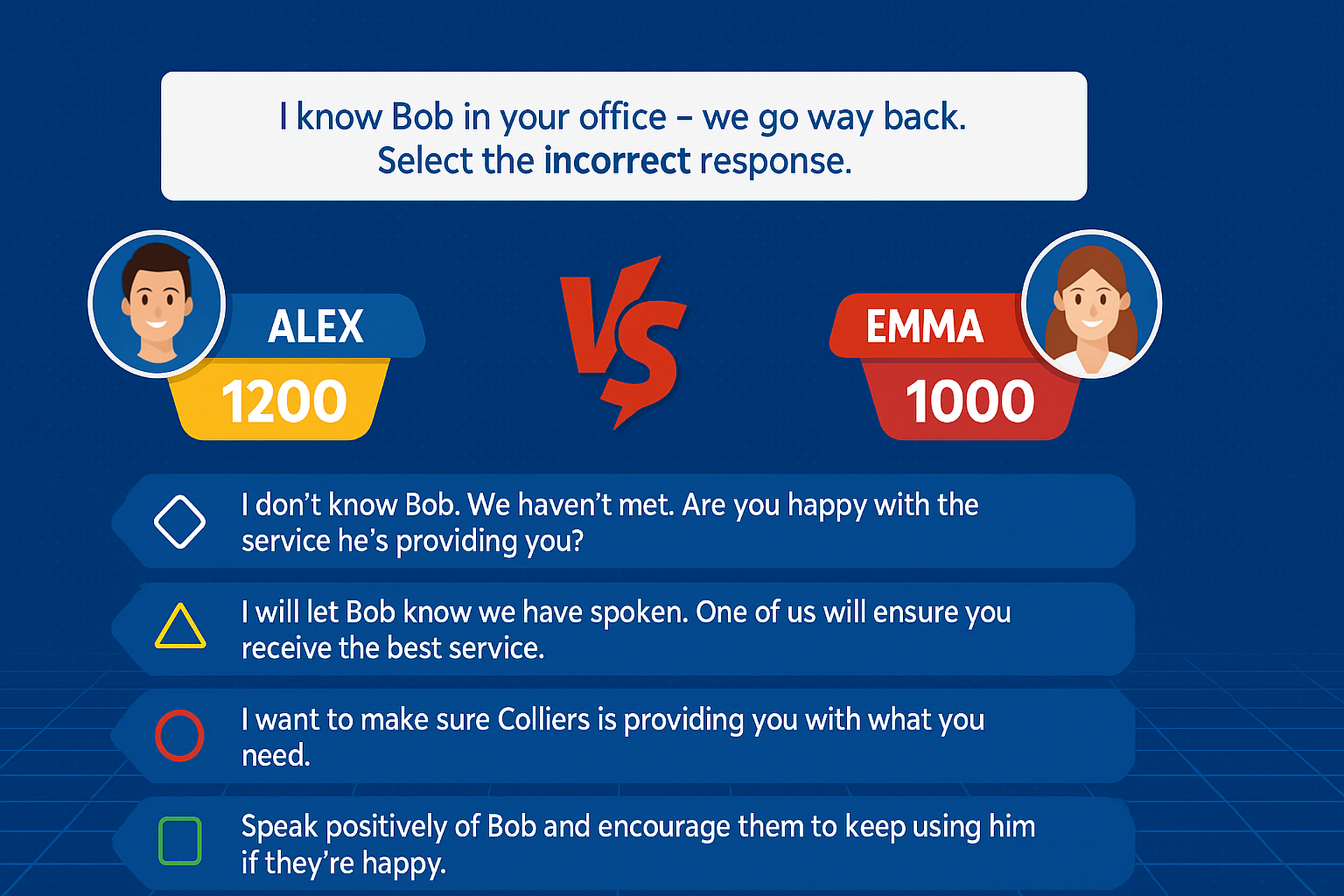 Head-to-head quiz game